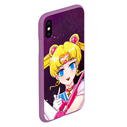 Чехол iPhone XS Max матовый Sailor Moon, цвет: 3D-фиолетовый — фото 2