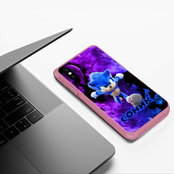 Чехол iPhone XS Max матовый SONIC, цвет: 3D-малиновый — фото 2