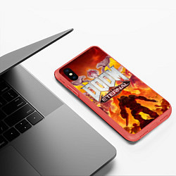Чехол iPhone XS Max матовый DOOM Eternal, цвет: 3D-красный — фото 2