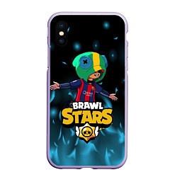 Чехол iPhone XS Max матовый Leon Messi Brawl Stars, цвет: 3D-светло-сиреневый