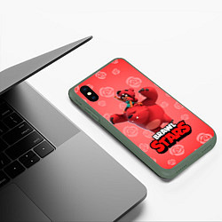 Чехол iPhone XS Max матовый Brawl stars Nita Нита, цвет: 3D-темно-зеленый — фото 2