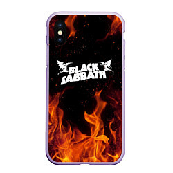 Чехол iPhone XS Max матовый Black Sabbath, цвет: 3D-светло-сиреневый