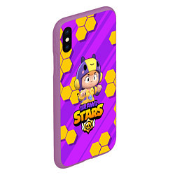 Чехол iPhone XS Max матовый Brawl Stars BEA, цвет: 3D-фиолетовый — фото 2