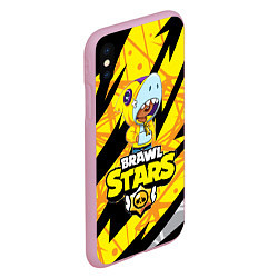 Чехол iPhone XS Max матовый BRAWL STARS LEON SHARK, цвет: 3D-розовый — фото 2