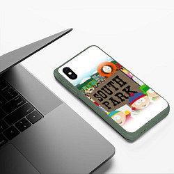 Чехол iPhone XS Max матовый ЮЖНЫЙ ПАРК, цвет: 3D-темно-зеленый — фото 2