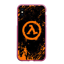 Чехол iPhone XS Max матовый HALF-LIFE, цвет: 3D-малиновый