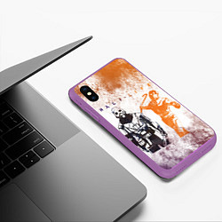 Чехол iPhone XS Max матовый Half life attack, цвет: 3D-фиолетовый — фото 2