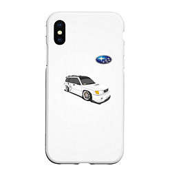 Чехол iPhone XS Max матовый SUBARU, цвет: 3D-белый