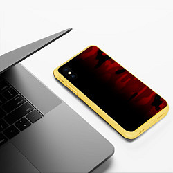 Чехол iPhone XS Max матовый RED BLACK MILITARY CAMO, цвет: 3D-желтый — фото 2