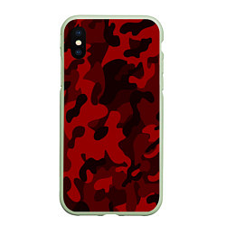 Чехол iPhone XS Max матовый RED MILITARY, цвет: 3D-салатовый