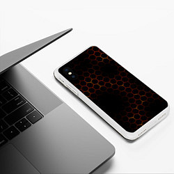Чехол iPhone XS Max матовый ОГНЕННЫЕ СОТЫ, цвет: 3D-белый — фото 2