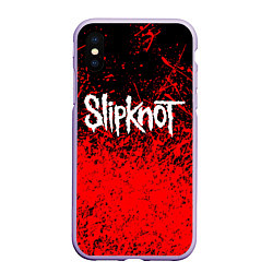 Чехол iPhone XS Max матовый SLIPKNOT, цвет: 3D-светло-сиреневый