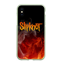 Чехол iPhone XS Max матовый SLIPKNOT, цвет: 3D-салатовый