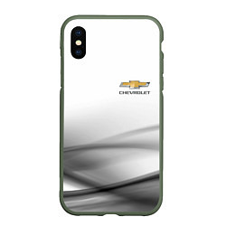 Чехол iPhone XS Max матовый CHEVROLET, цвет: 3D-темно-зеленый