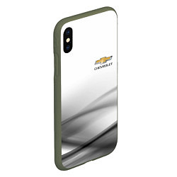 Чехол iPhone XS Max матовый CHEVROLET, цвет: 3D-темно-зеленый — фото 2