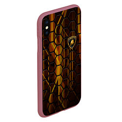 Чехол iPhone XS Max матовый Lamborghini, цвет: 3D-малиновый — фото 2