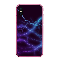 Чехол iPhone XS Max матовый МОЛНИЯ