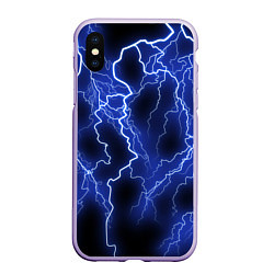 Чехол iPhone XS Max матовый МОЛНИЯ NEON, цвет: 3D-светло-сиреневый