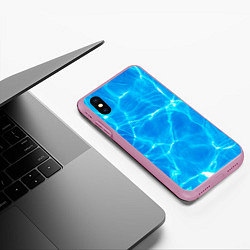 Чехол iPhone XS Max матовый Вода, цвет: 3D-розовый — фото 2