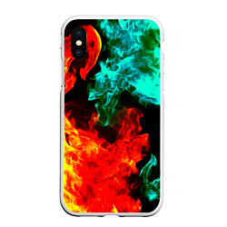 Чехол iPhone XS Max матовый БИТВА ОГНЕЙ, цвет: 3D-белый