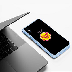 Чехол iPhone XS Max матовый Chupa chups, цвет: 3D-голубой — фото 2