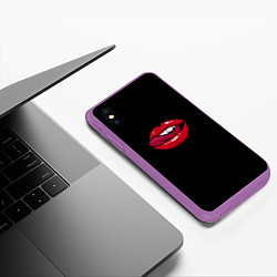 Чехол iPhone XS Max матовый Губы, цвет: 3D-фиолетовый — фото 2