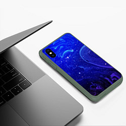 Чехол iPhone XS Max матовый СИНИЙ КОСМОС, цвет: 3D-темно-зеленый — фото 2