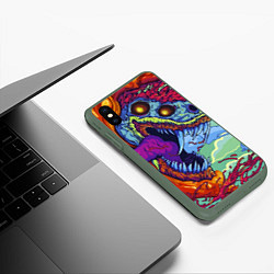 Чехол iPhone XS Max матовый HYPERBEAST, цвет: 3D-темно-зеленый — фото 2