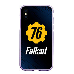 Чехол iPhone XS Max матовый FALLOUT76, цвет: 3D-светло-сиреневый