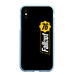 Чехол iPhone XS Max матовый FALLOUT76, цвет: 3D-голубой