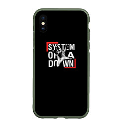 Чехол iPhone XS Max матовый System of a Down, цвет: 3D-темно-зеленый