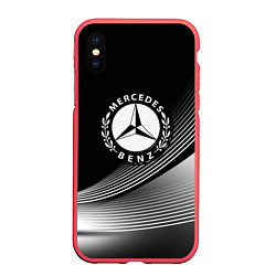 Чехол iPhone XS Max матовый MERCEDES-BENZ, цвет: 3D-красный