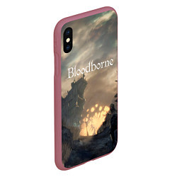 Чехол iPhone XS Max матовый Bloodborne, цвет: 3D-малиновый — фото 2