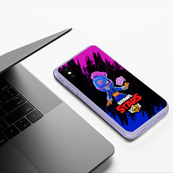 Чехол iPhone XS Max матовый BRAWL STARS TARA, цвет: 3D-светло-сиреневый — фото 2