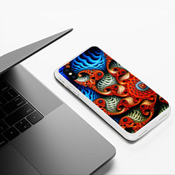 Чехол iPhone XS Max матовый Fractal illusion, цвет: 3D-белый — фото 2