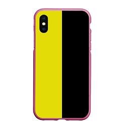 Чехол iPhone XS Max матовый BLACK YELLOW, цвет: 3D-малиновый