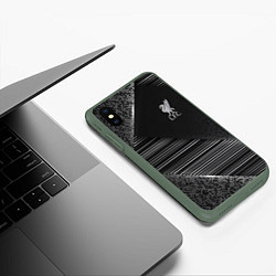 Чехол iPhone XS Max матовый Liverpool F C, цвет: 3D-темно-зеленый — фото 2