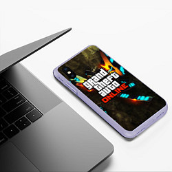 Чехол iPhone XS Max матовый GTA:Online, цвет: 3D-светло-сиреневый — фото 2