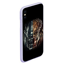 Чехол iPhone XS Max матовый PREDATOR, цвет: 3D-светло-сиреневый — фото 2