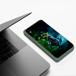 Чехол iPhone XS Max матовый PREDATOR, цвет: 3D-темно-зеленый — фото 2
