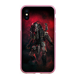 Чехол iPhone XS Max матовый PREDATOR, цвет: 3D-розовый