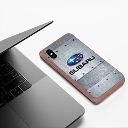 Чехол iPhone XS Max матовый SUBARU, цвет: 3D-коричневый — фото 2