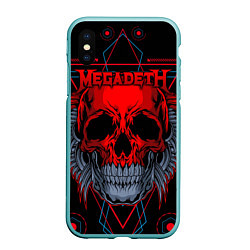 Чехол iPhone XS Max матовый Megadeth, цвет: 3D-мятный