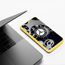 Чехол iPhone XS Max матовый MERCEDES-BENZ, цвет: 3D-желтый — фото 2