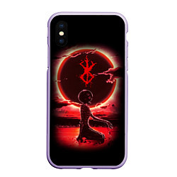 Чехол iPhone XS Max матовый BERSERK, цвет: 3D-светло-сиреневый