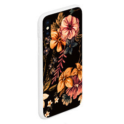 Чехол iPhone XS Max матовый Цветы, цвет: 3D-белый — фото 2