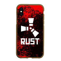 Чехол iPhone XS Max матовый RUST, цвет: 3D-коричневый