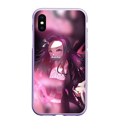 Чехол iPhone XS Max матовый NEZUKO, цвет: 3D-светло-сиреневый