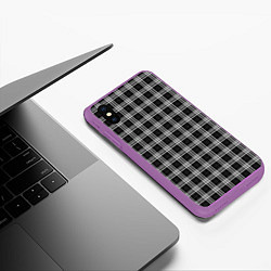 Чехол iPhone XS Max матовый Шотландка, цвет: 3D-фиолетовый — фото 2