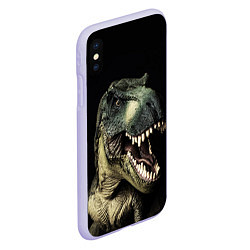 Чехол iPhone XS Max матовый Динозавр T-Rex, цвет: 3D-светло-сиреневый — фото 2